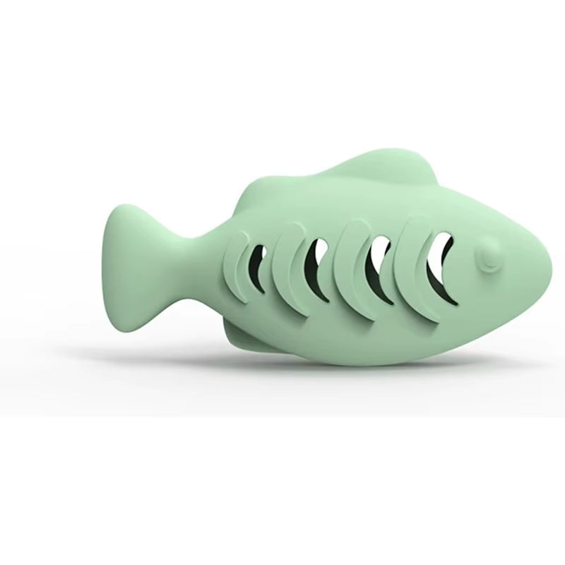 Cat Toy Interactive Silicone Fish Pet Toys for Kitten Teeth Cleaning Leak Food Cat Chew Toys Food Storage Toy Pet Supplies