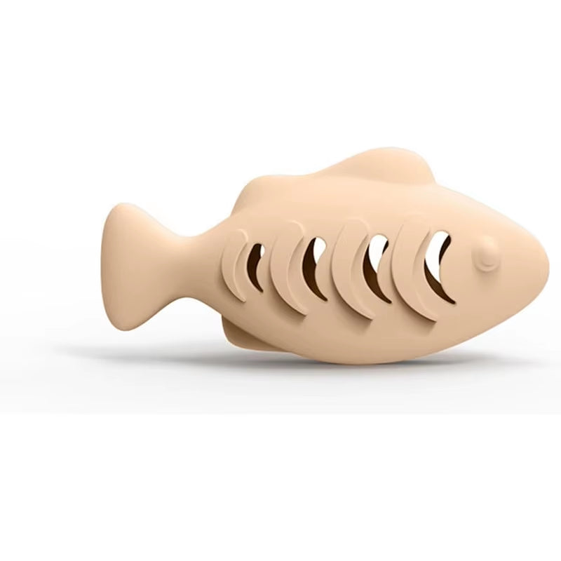 Cat Toy Interactive Silicone Fish Pet Toys for Kitten Teeth Cleaning Leak Food Cat Chew Toys Food Storage Toy Pet Supplies