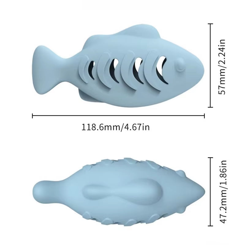 Cat Toy Interactive Silicone Fish Pet Toys for Kitten Teeth Cleaning Leak Food Cat Chew Toys Food Storage Toy Pet Supplies