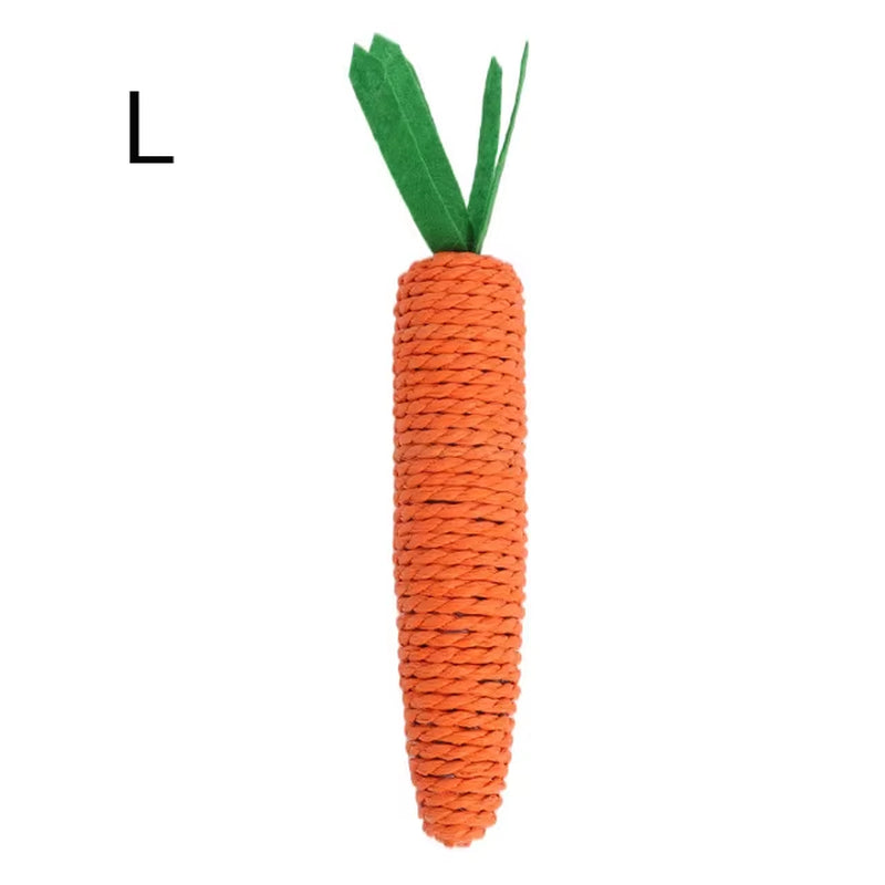 Carrot Pet Cat Toy Paper Rope Chew Toys Built-In Bell Small Animals Cute Pet Toys Wholesale