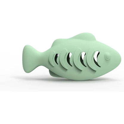 Cat Toy Interactive Silicone Fish Pet Toys for Kitten Teeth Cleaning Leak Food Cat Chew Toys Food Storage Toy Pet Supplies
