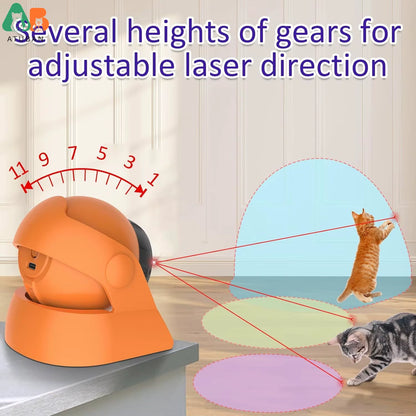 Automatic Cat Laser Toys, Interactive Cat Toys Built-In Real Motion Sensor, Multi-Angle Adjustable Rechargeable Pet Toys