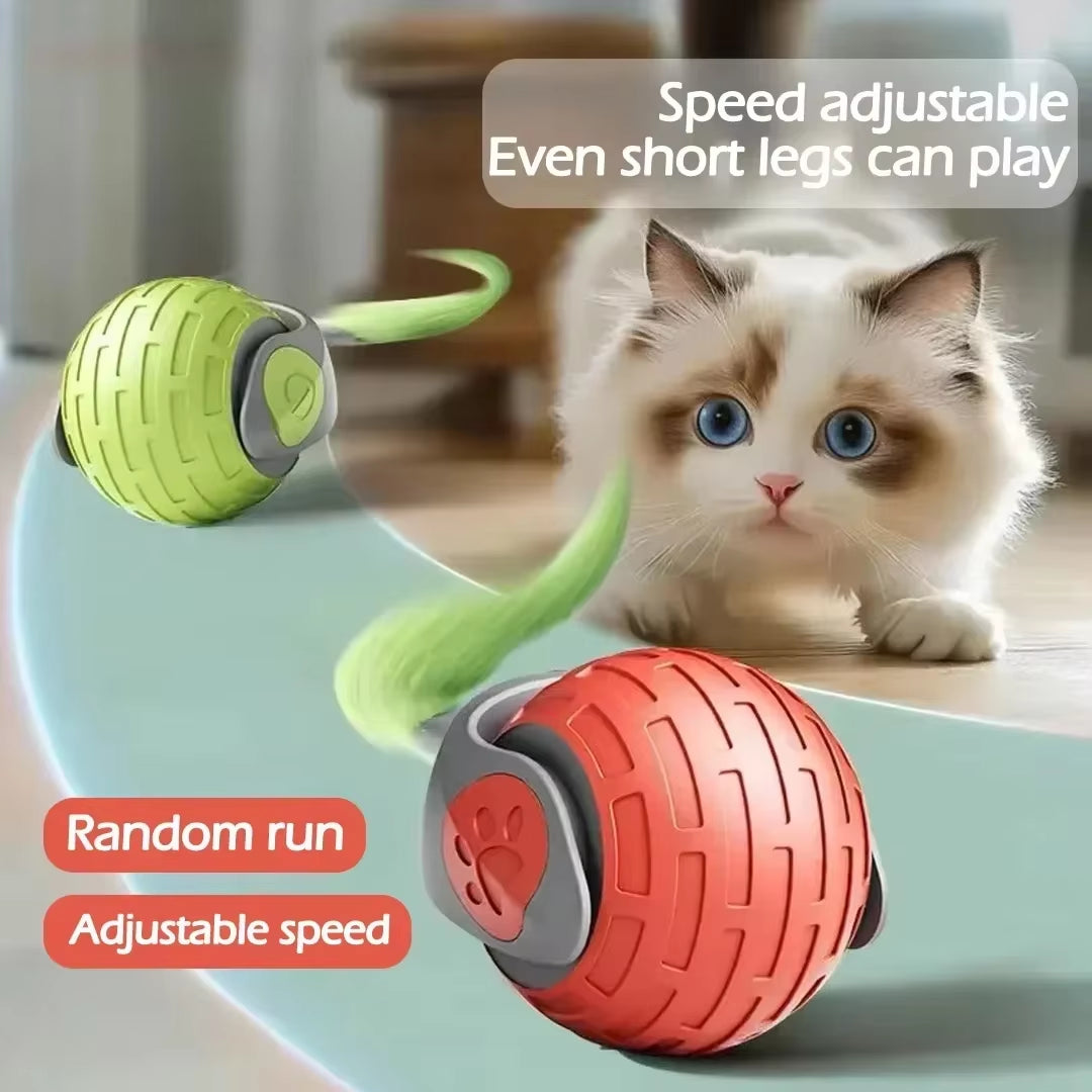 Smart Cat Toys Pet Toys Automatic Rolling Ball Fake Tail Rechargeable Electric Pet Interactive Toy Dog Cat Imitate Mouse