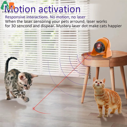 Automatic Cat Laser Toys, Interactive Cat Toys Built-In Real Motion Sensor, Multi-Angle Adjustable Rechargeable Pet Toys