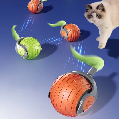 Smart Cat Toys Pet Toys Automatic Rolling Ball Fake Tail Rechargeable Electric Pet Interactive Toy Dog Cat Imitate Mouse