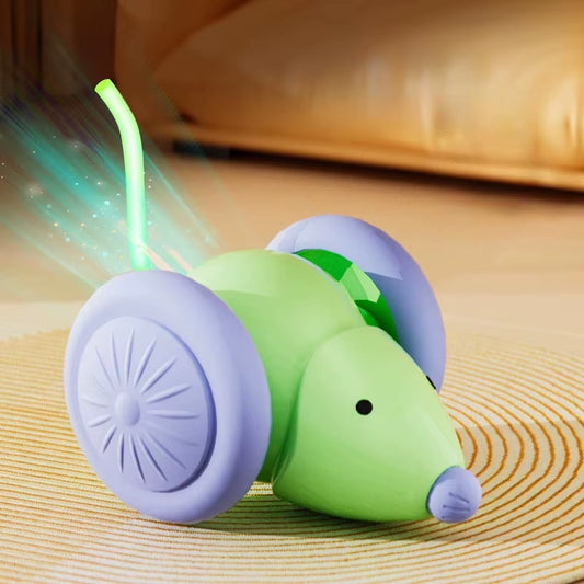 Pet Toys Interactive Cat Toy Electric Mouse Car - Mute Automatic Teaser with Intelligent Obstacle Avoidance Pet Toys